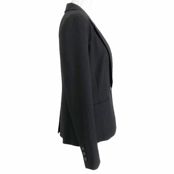 Halogen BLACK NOTCHED LAPEL SINGLE BUTTON BLAZER JACKET - 6 - Picture 2 of 12